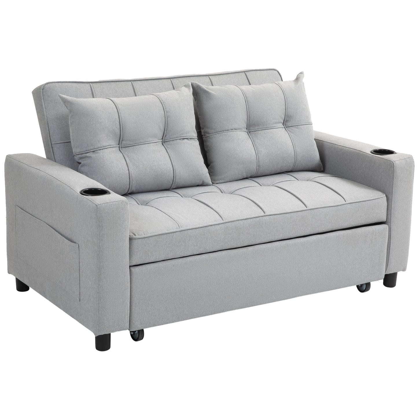 HOMCOM Two-Seater Pull-Out Sofa Bed