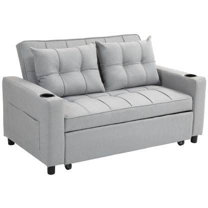 HOMCOM Two-Seater Pull-Out Sofa Bed