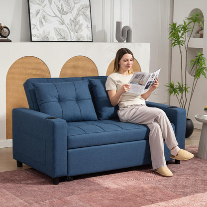 HOMCOM Two-Seater Pull-Out Sofa Bed