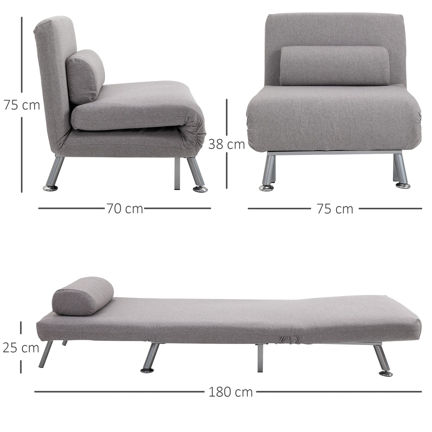 HOMCOM Adjustable Back Futon Sofa Chair