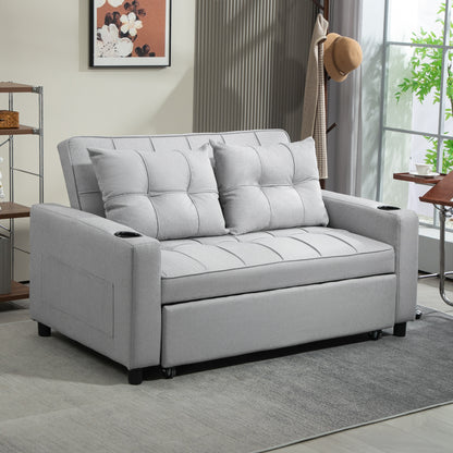 HOMCOM Two-Seater Pull-Out Sofa Bed